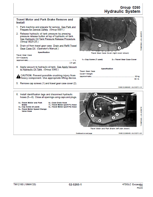 John Deere 470GLC Excavator Repair Technical Manual (S.N after E470001 -) Workshop Guide