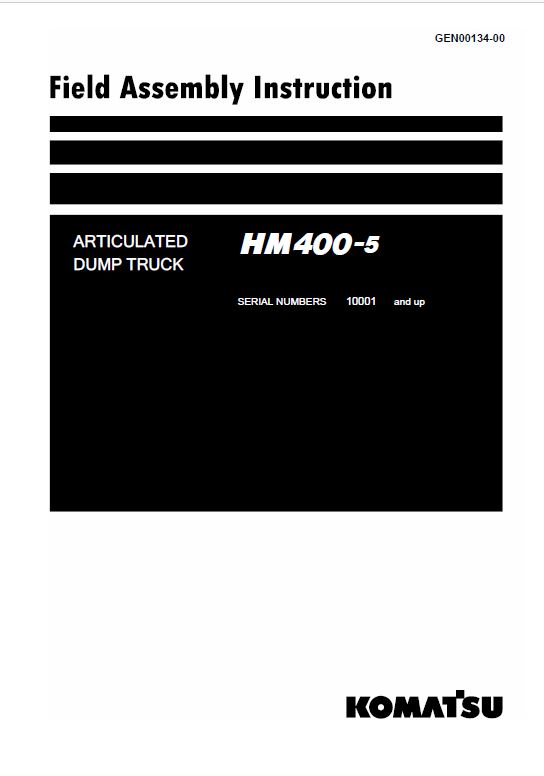 Komatsu HM400-5 Dump Truck Service Manual Workshop Guide