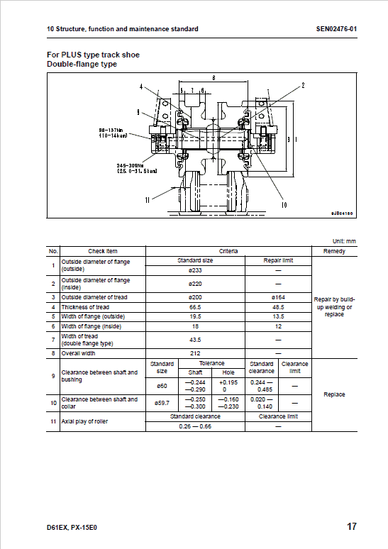 Komatsu D61EX-15E0, D61PX-15E0 Dozer Service Manual Workshop Guide
