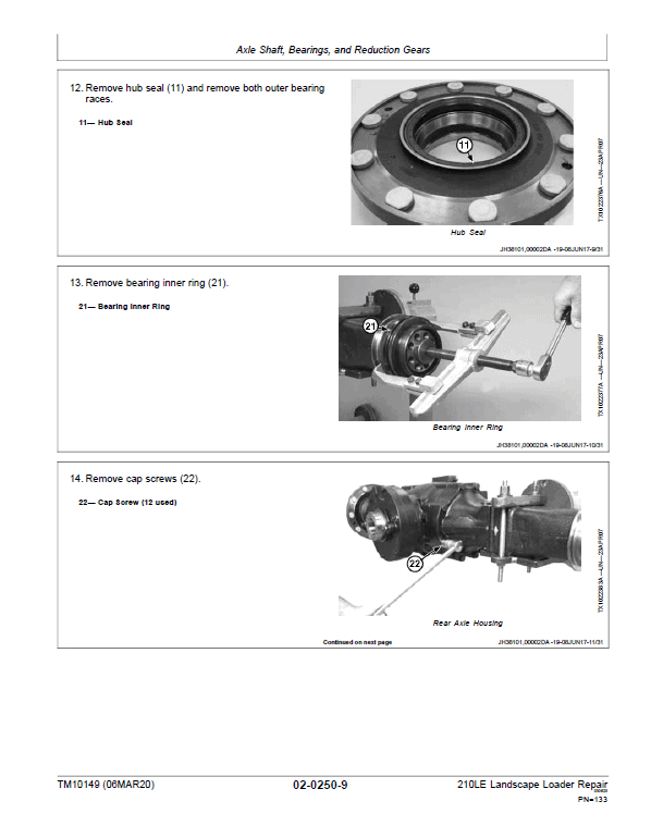 John Deere 210LE Landscape Loader Repair Technical Manual (S.N after 888001 – ) Workshop Guide