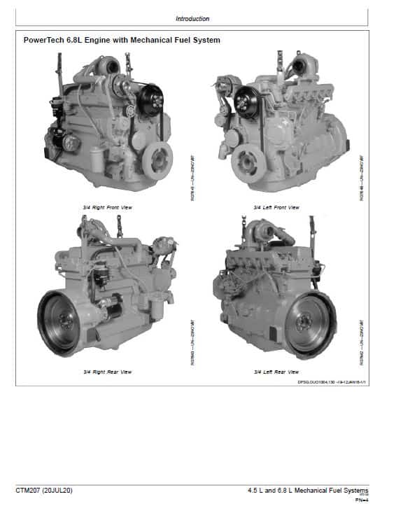 John Deere PowerTech 4.5L, 6.8L Diesel Engines Component Technical Manual (CTM207) Workshop Guide