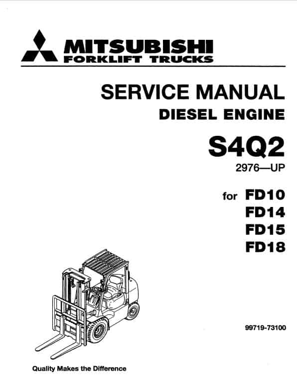Mitsubishi FD20, FD25, FD30, FD35A Forklift Service Manual