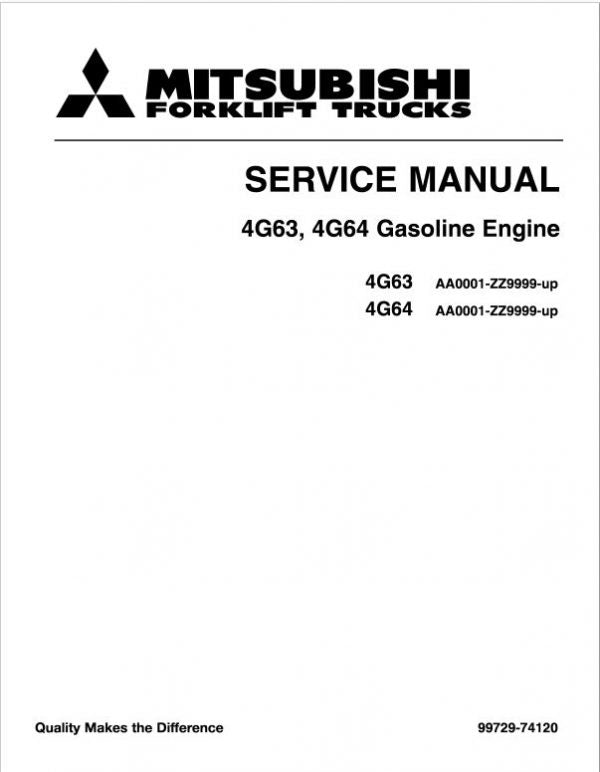 Mitsubishi FGC25K, FGC25K HO, FGC30K Forklift Service Manual