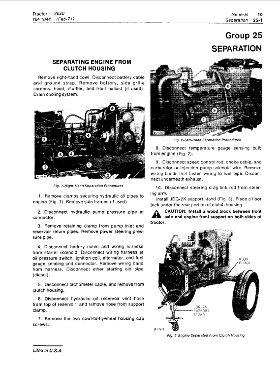 John Deere 2020 Tractor Technical Manual (SN. from 117500 -) Workshop Guide