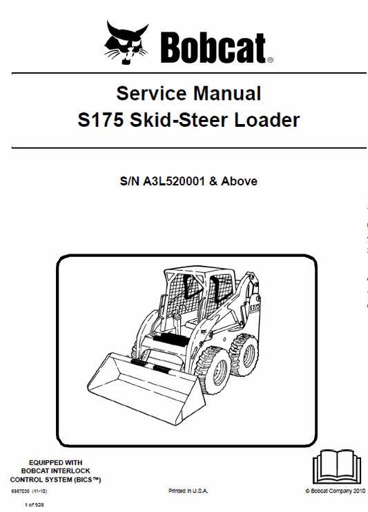 Bobcat S175 Skid-Steer Loader Service Manual Workshop Guide