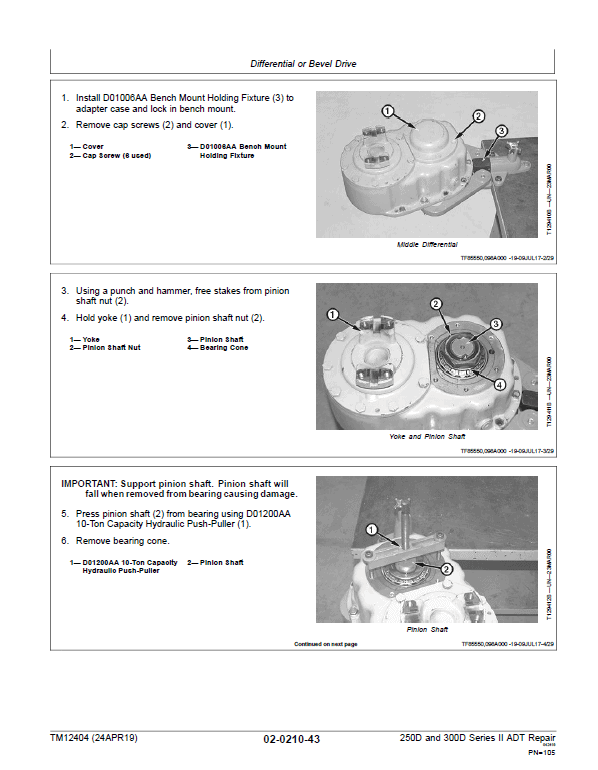 John Deere 250D, 300D Series 2 Dump Truck Technical Manual (S.N. after E642001 – ) Workshop Guide