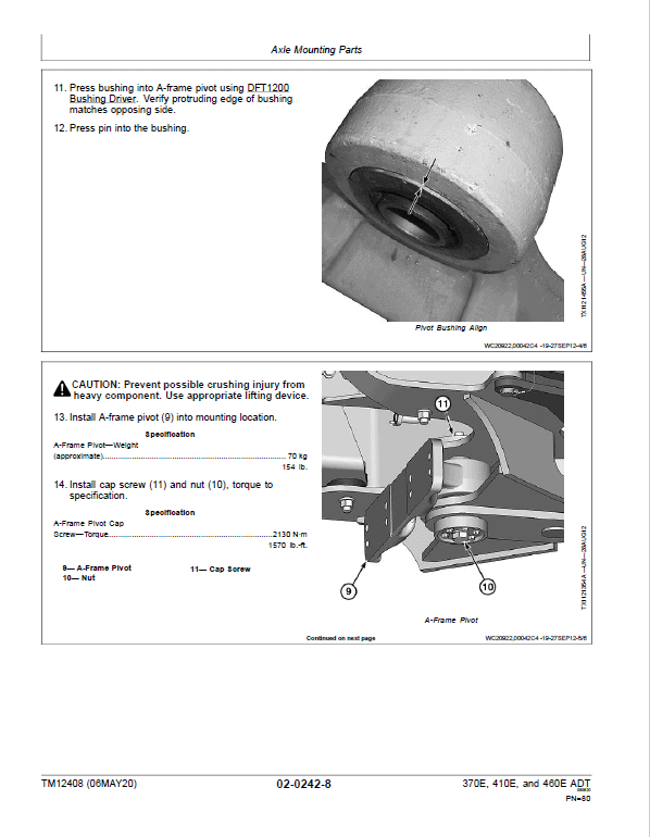 John Deere 370E, 410E, 460E Dump Truck Technical Manual (S.N. E634583 – E668586 ) Workshop Guide