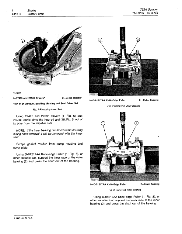 John Deere 762A Scraper Repair Technical Manual (TM1225) Workshop Guide