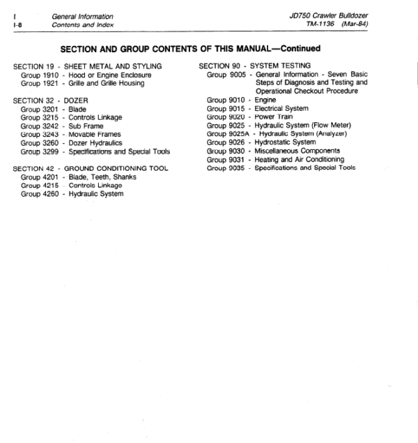 John Deere 750 Crawler Repair Technical  Manual (TM1136) Workshop Guide