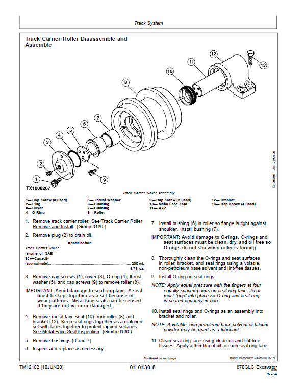 John Deere 870GLC Excavator Repair Technical Manual (S.N after E870001 -) Workshop Guide