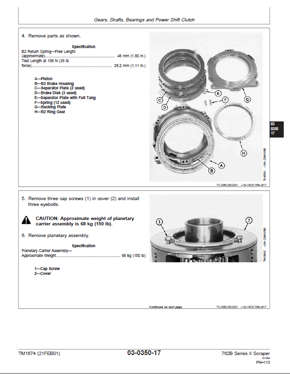 John Deere 762B Series II Scraper Repair Technical Manual (S.N after 818909) Workshop Guide