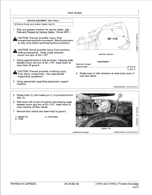 John Deere 2154G, 2154GLC Swing Excavator Repair Technical Manual (S.N after F212001 – ) Workshop Guide