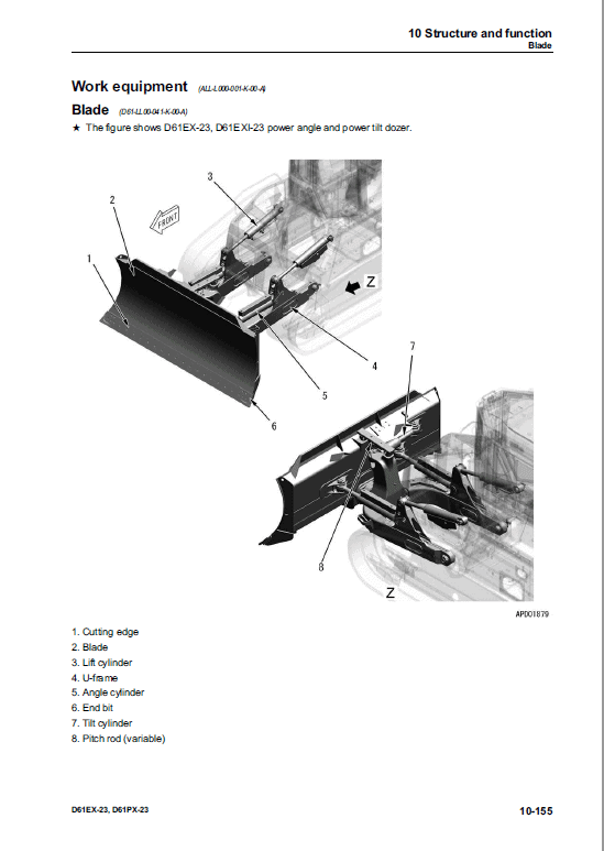 Komatsu D61EX-23, D61PX-23 Dozer Service Manual Workshop Guide