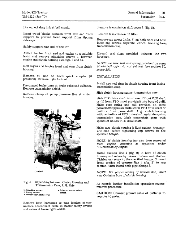 John Deere 820 Tractor Repair Technical Manual (S.N after 37000 -) Workshop Guide