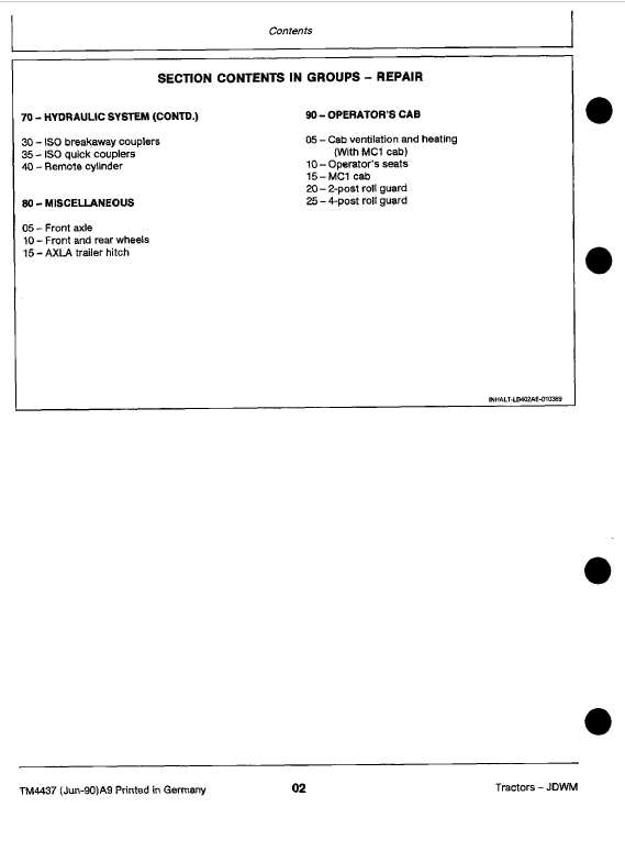 John Deere 1350, 1550, 1750, 1850, 1850N, 1950, 1950N Tractors Technical Manual Workshop Guide