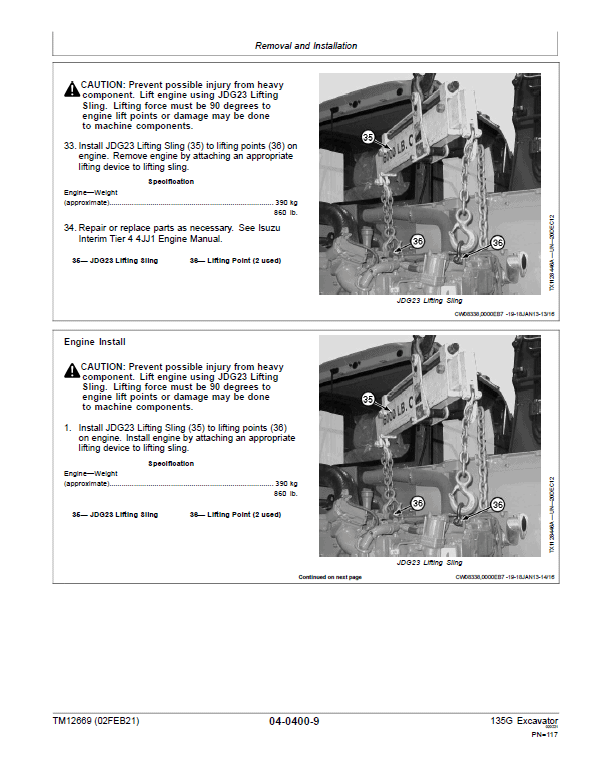 John Deere 135GLC Excavator Repair Technical Manual (S.N after E400001 – ) Workshop Guide