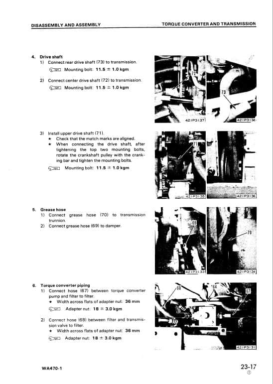 Komatsu WA470-1 Wheel Loader Service Manual Workshop Guide