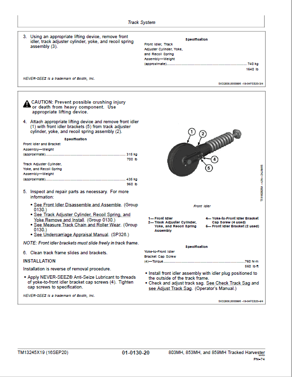 John Deere 803MH, 853MH, 859MH Harvester Open-Loop Repair Manual (S.N C270423 – & D270423 -) Workshop Guide