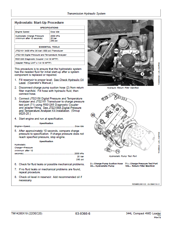 John Deere 344L Compact 4WD Loader Repair Technical Manual (S.N after B043142 -) Workshop Guide
