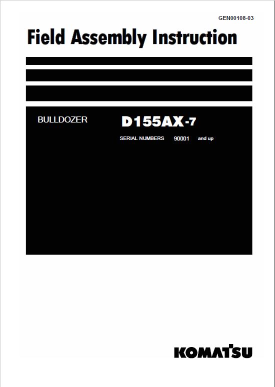 Komatsu D155AX-7 Dozer Service Manual Workshop Guide