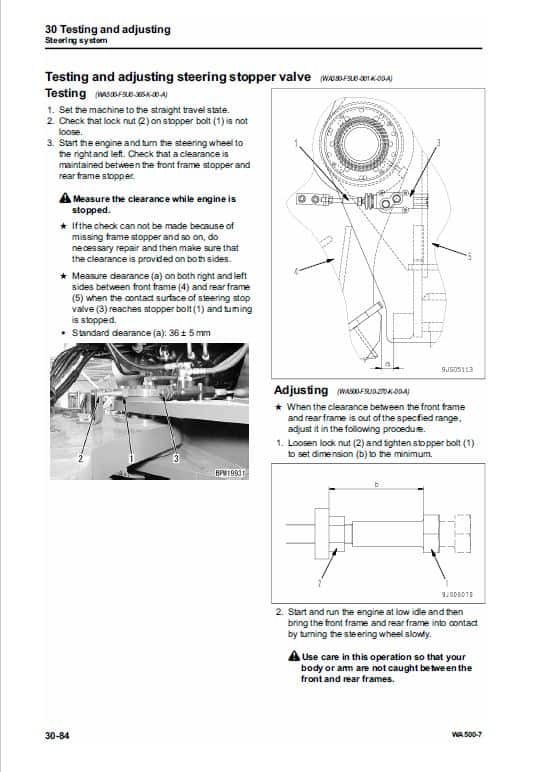 Komatsu WA500-7 Wheel Loader Service Manual Workshop Guide