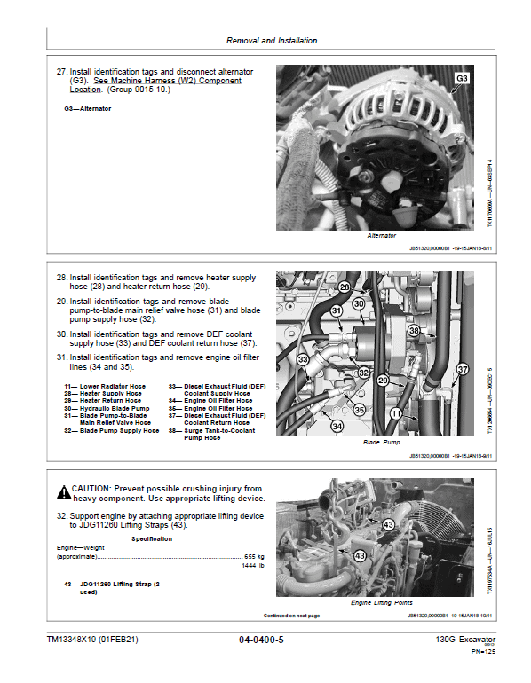 John Deere 130GLC Excavator Repair Technical Manual (S.N after F040608 – ) Workshop Guide