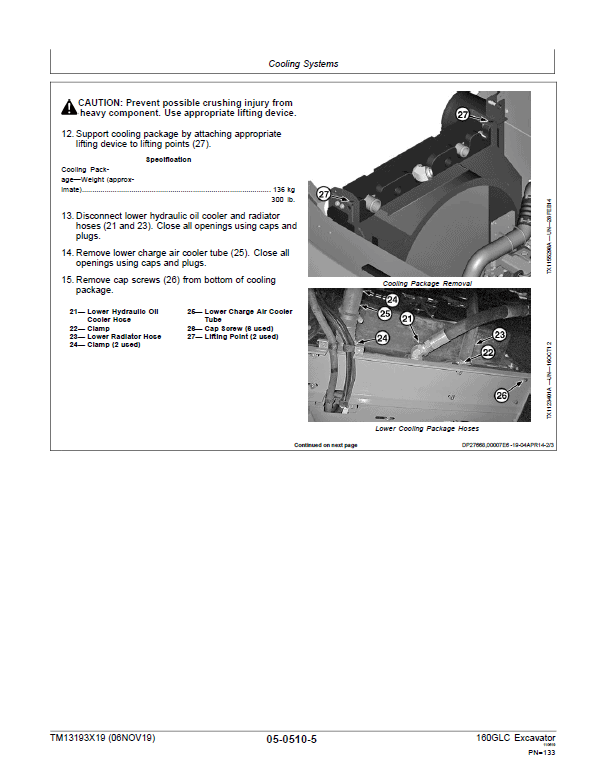 John Deere 160GLC Excavator Repair Technical Manual (PIN: 1F9160GX_ _D055001- ) Workshop Guide