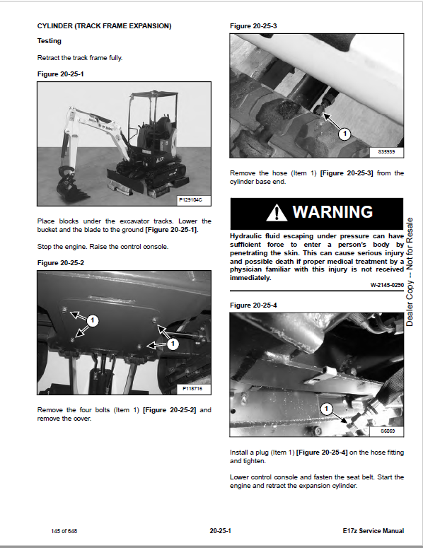 Bobcat E19 Excavator Repair Service Manual