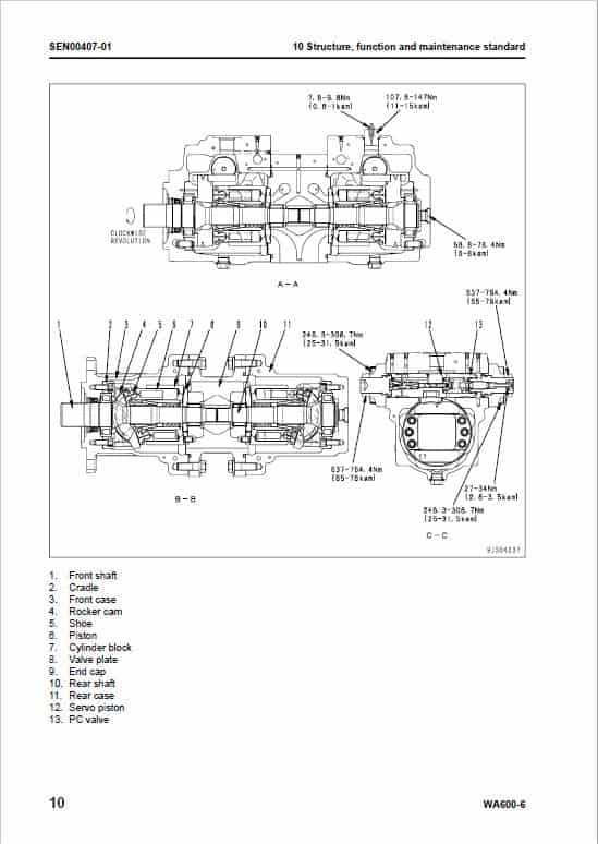 Komatsu WA600-6, WA600-6R Wheel Loader Service Manual Workshop Guide