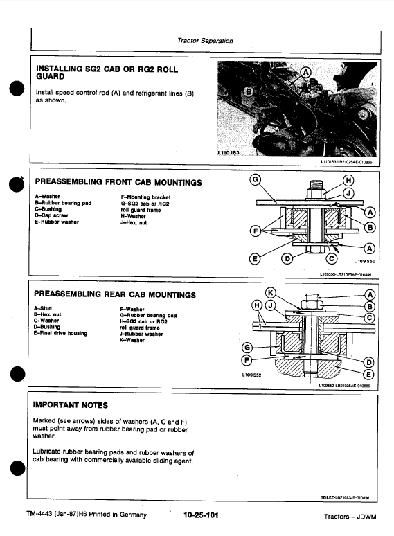 John Deere 3050, 3350, 3650 Tractors Repair Technical Manual Workshop Guide