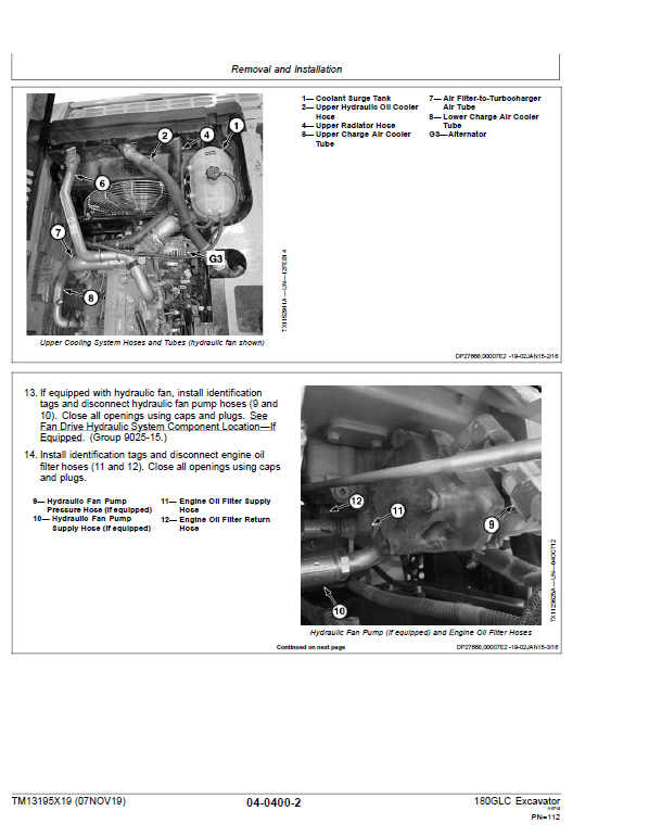 John Deere 180GLC Excavator Repair Technical Manual (PIN: 1F9180GX_ _D020001- ) Workshop Guide