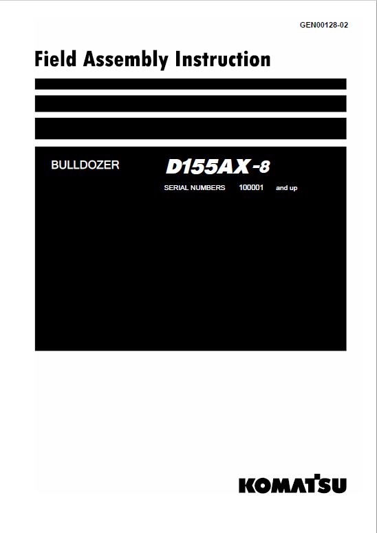 Komatsu D155AX-8 Dozer Service Manual Workshop Guide