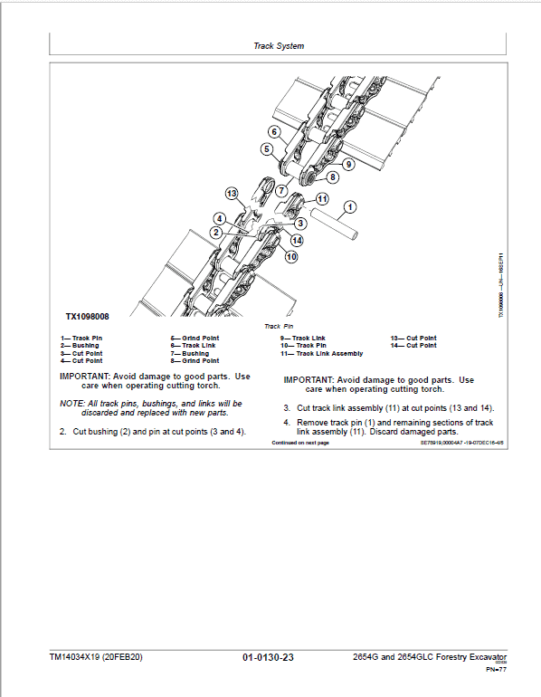John Deere 2654G, 2654GLC Swing Excavator Repair Technical Manual (S.N after F260001 – ) Workshop Guide