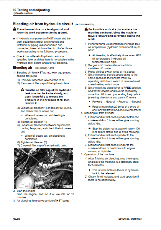 Komatsu D61EXi-23, D61PXi-23 Dozer Service Manual Workshop Guide