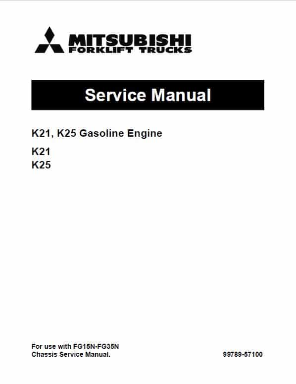 Mitsubishi FG20S, FG25S, FG30S Forklift Lift Truck Service Manual