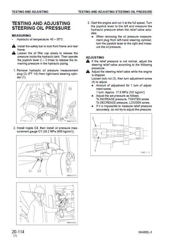 Komatsu WA800L-3 Wheel Loader Service Manual Workshop Guide