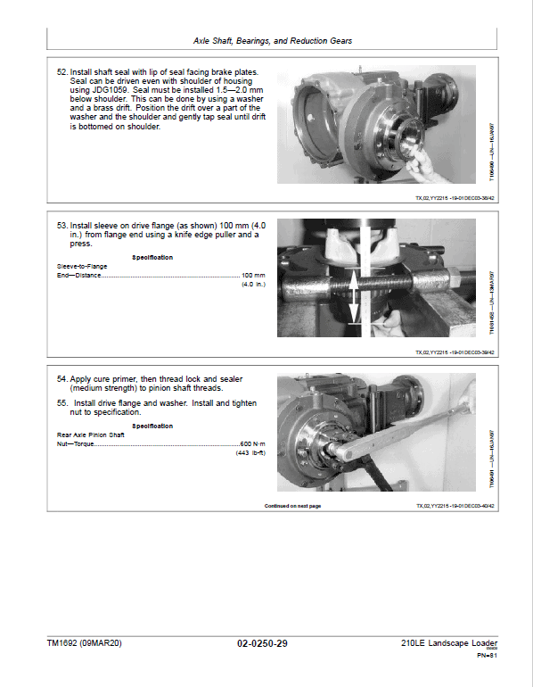 John Deere 210LE Landscape Loader Repair Technical Manual (S.N before – 888001) Workshop Guide