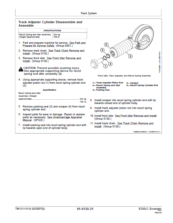 John Deere E330LC Excavator Repair Technical Manual (S.N after C600002 & D600025- ) Workshop Guide