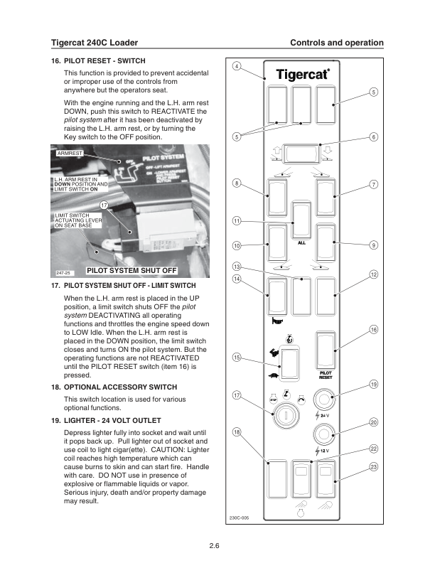 Tigercat 240C Loader Operators Manual (2401501 – 2402000)