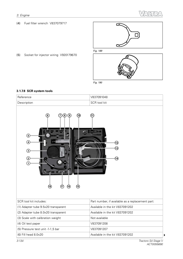 Valtra S274, S294, S324, S354, S374, S394 (Stage V) Tractors Repair Manual