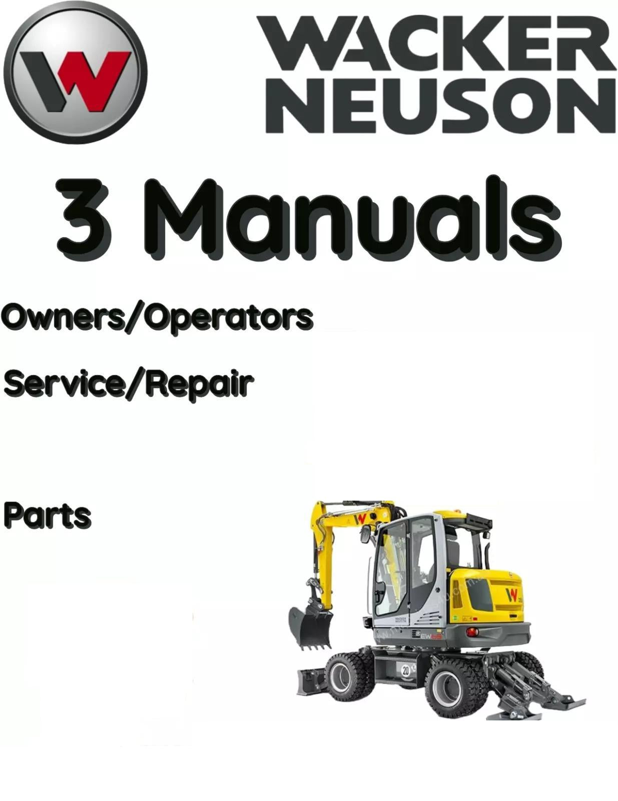WACKER NEUSON EW100 WHEELED EXCAVATOR OPERATORS SERVICE PARTS MANUAL