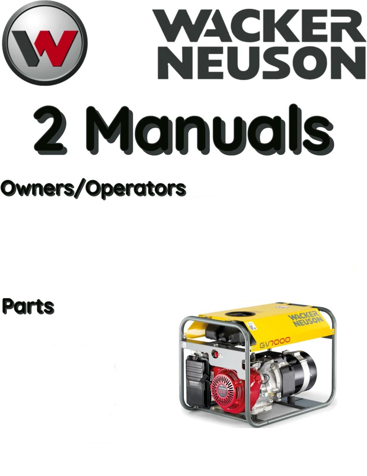 WACKER NEUSON G20 GENERATOR OPERATORS PARTS OWNERS MANUAL