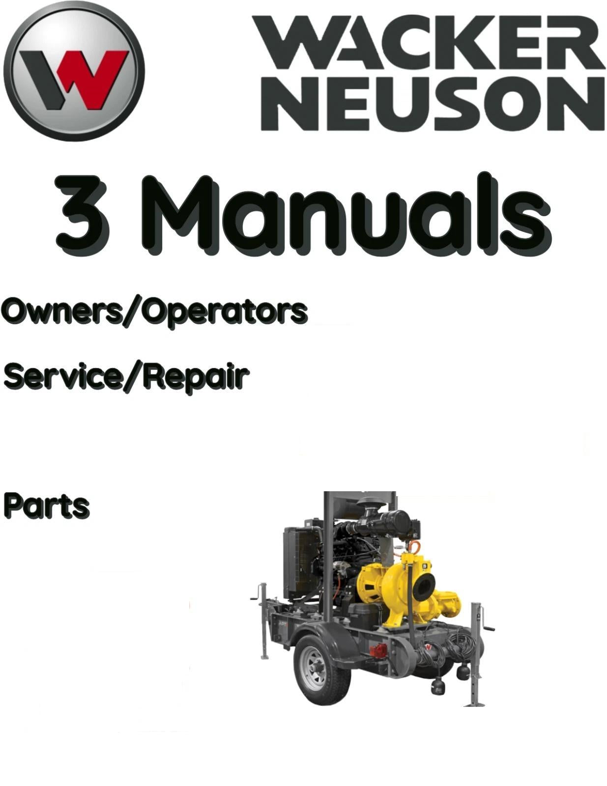 WACKER NEUSON APT6S PUMP OPERATORS SERVICE PARTS REPAIR SHOP MANUAL