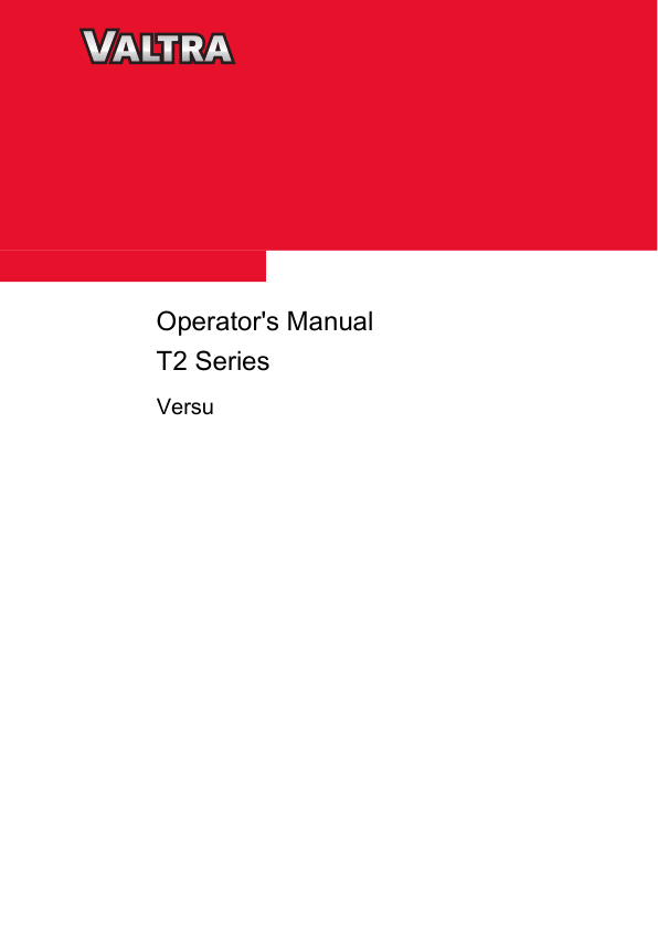 Valtra T132V, T152V, T162V, T172V, T182V, T202V Tractors Repair Manual
