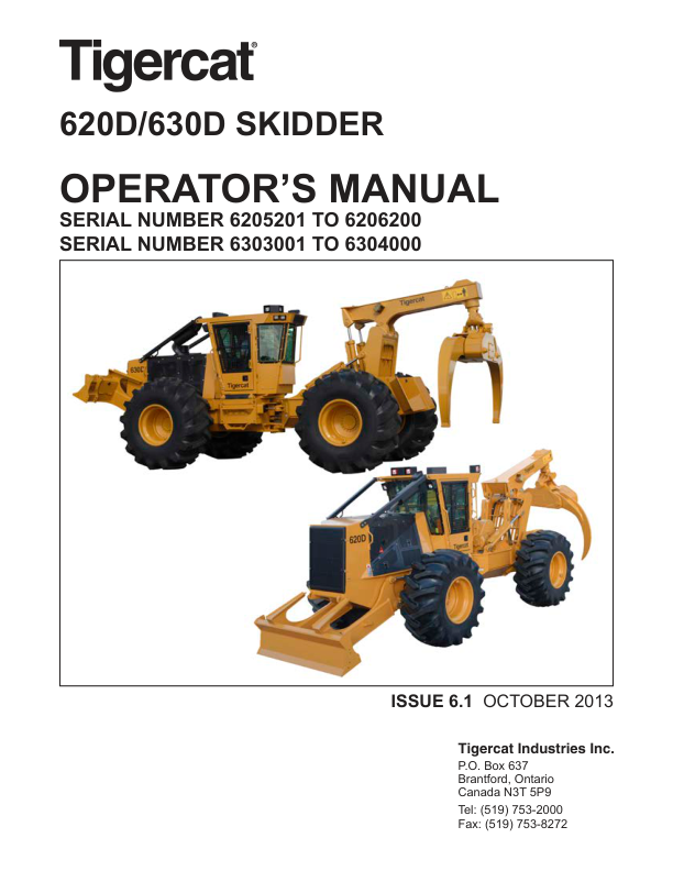 Tigercat 620D, 630D Skidder Repair Service Manual