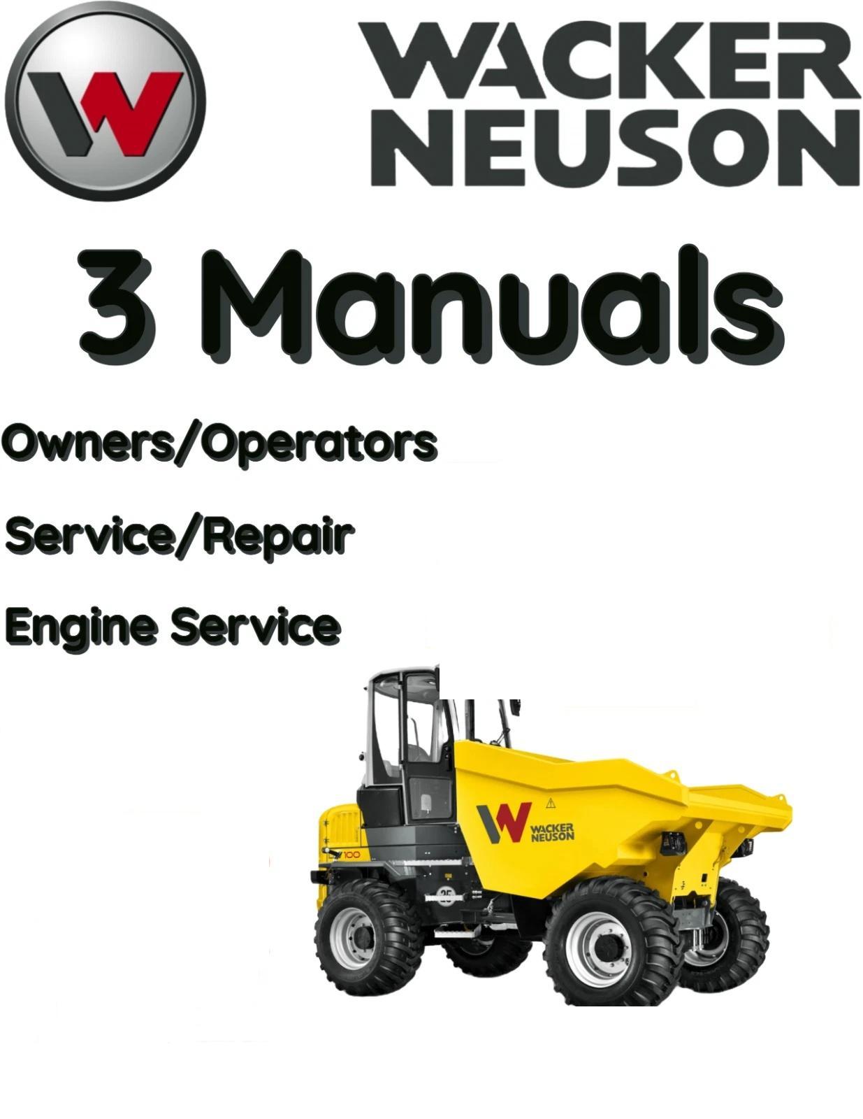 WACKER NEUSON DV100 DUMPER WHEELED OPERATOR SERVICE REPAIR ENGINE MANUAL