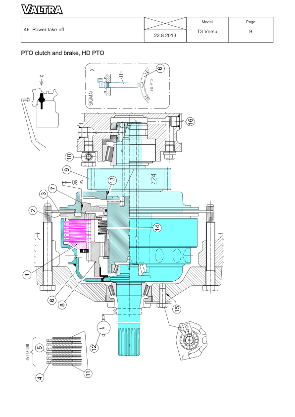 Valtra T153V, T163eV, T183V, T213V Tractors Repair Manual