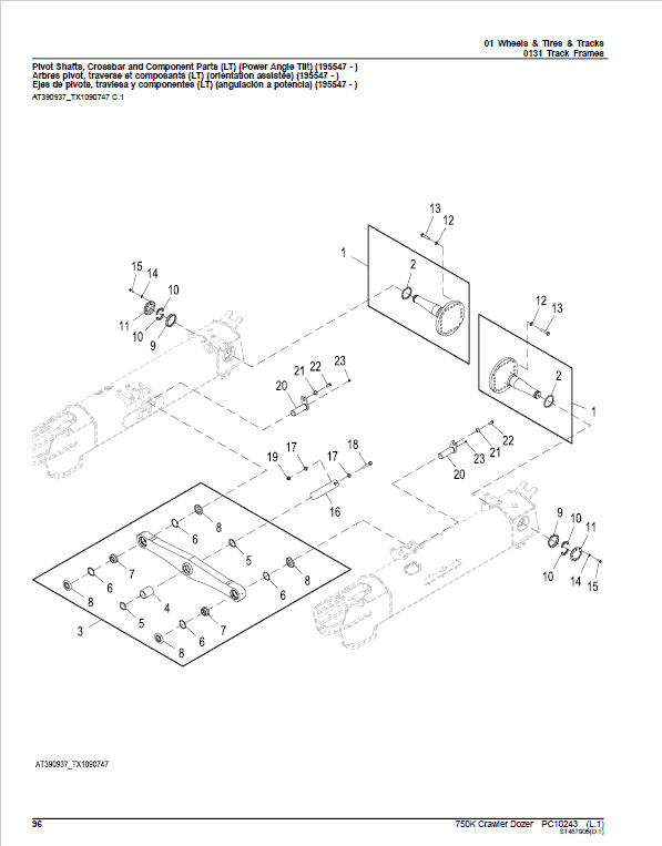 John Deere 750K Crawler Dozer Parts Catalog (SN. from E216966 – E270478) Workshop Guide