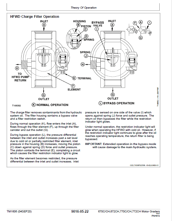 John Deere 670C, 670CH, 672CH, 770C, 770CH, 772CH Motor Grader Technical Manual Workshop Guide