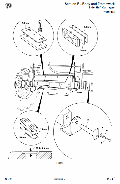JCB 926 930 940, B RTFL Rough Terrain Fork Lift Service Manual Workshop Guide